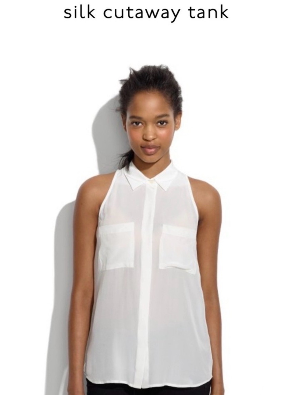 Madewell Peach Silk Cutaway Tank
